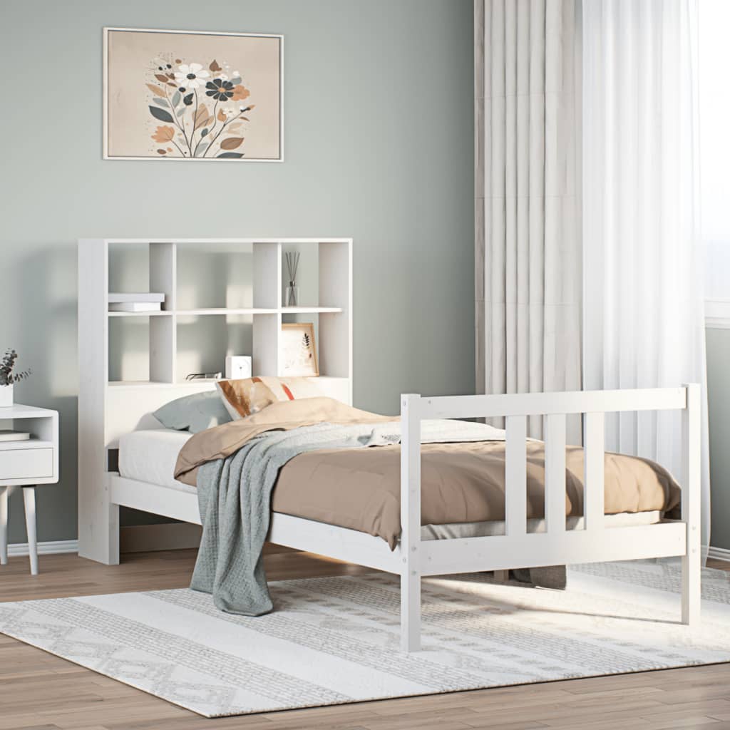 Bookcase Bed Without Mattress 120X200Cm Solid Wood Pine