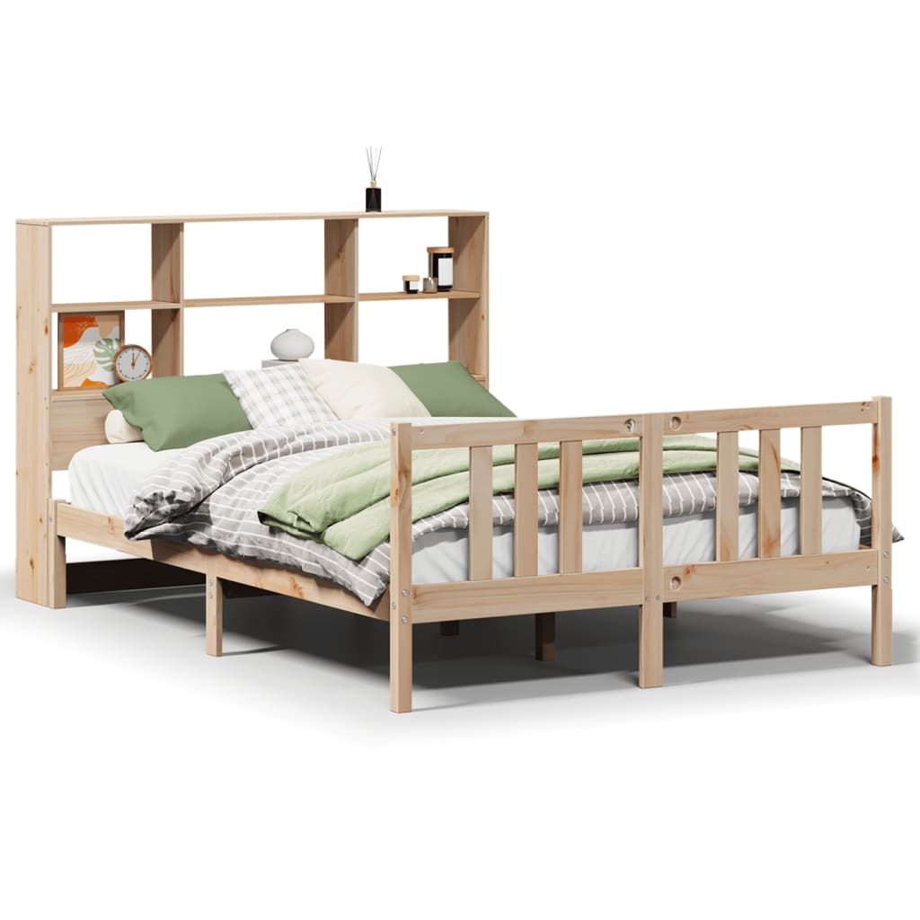 Bookcase Bed Without Mattress 120X200Cm Solid Wood Pine