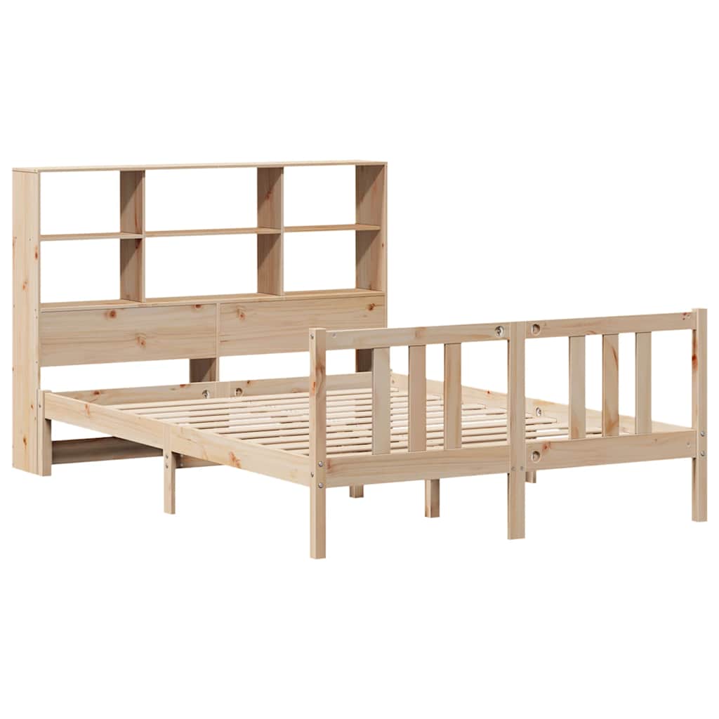 Bookcase Bed Without Mattress 120X200Cm Solid Wood Pine