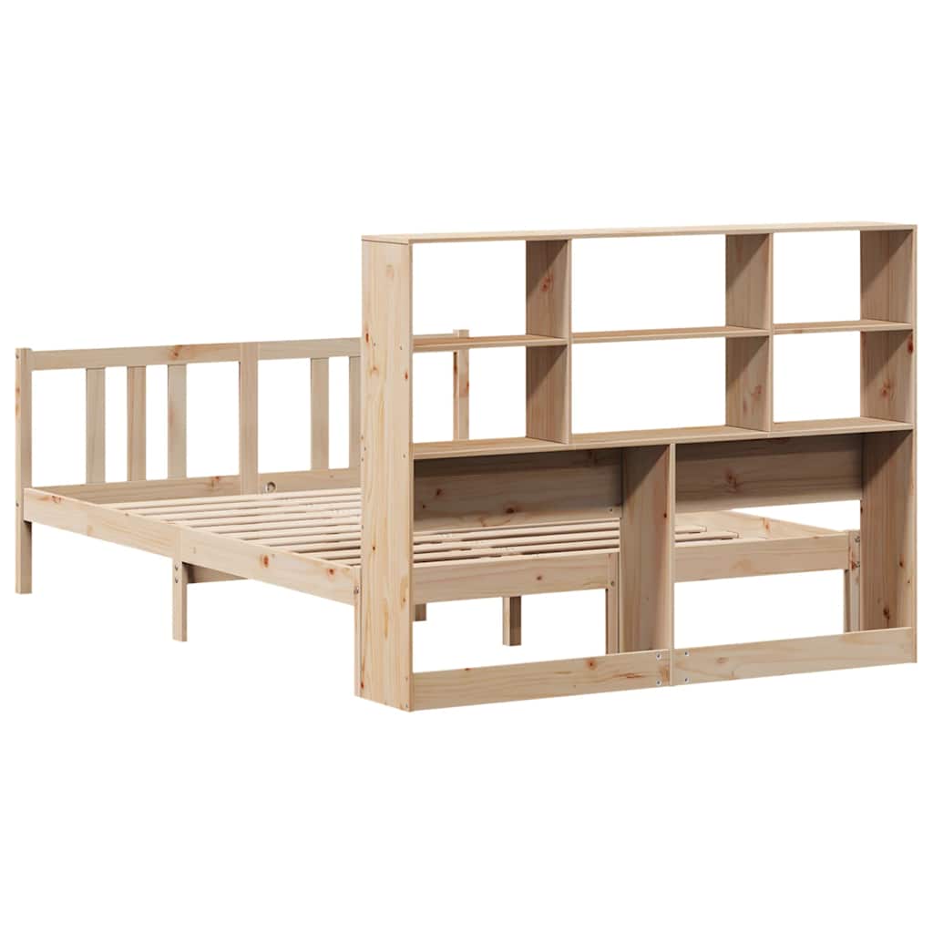 Bookcase Bed Without Mattress 120X200Cm Solid Wood Pine