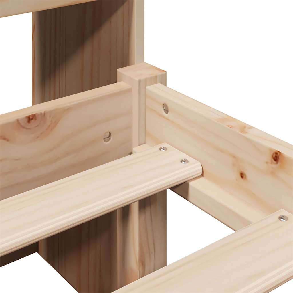 Bookcase Bed Without Mattress 120X200Cm Solid Wood Pine