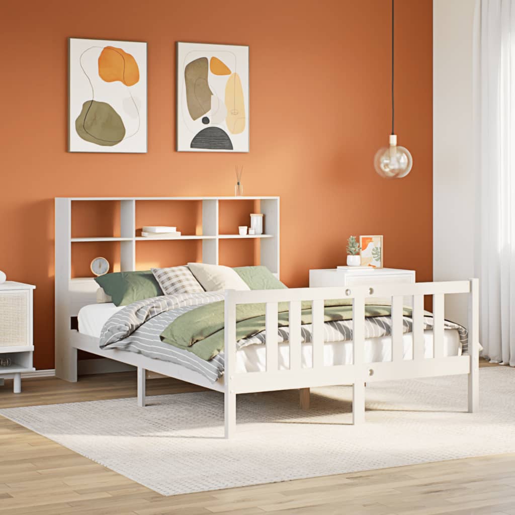Bookcase Bed Without Mattress 120X200Cm Solid Wood Pine