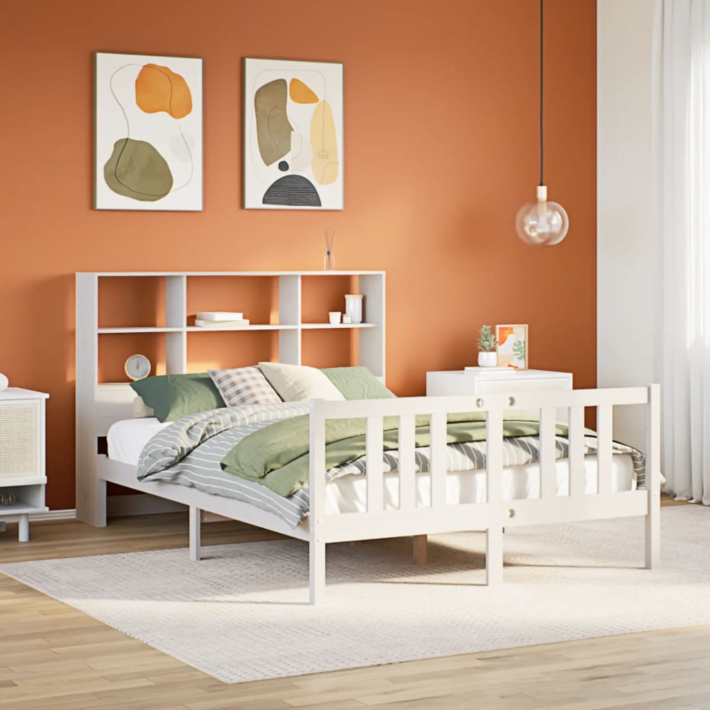 Bookcase Bed Without Mattress 120X200Cm Solid Wood Pine