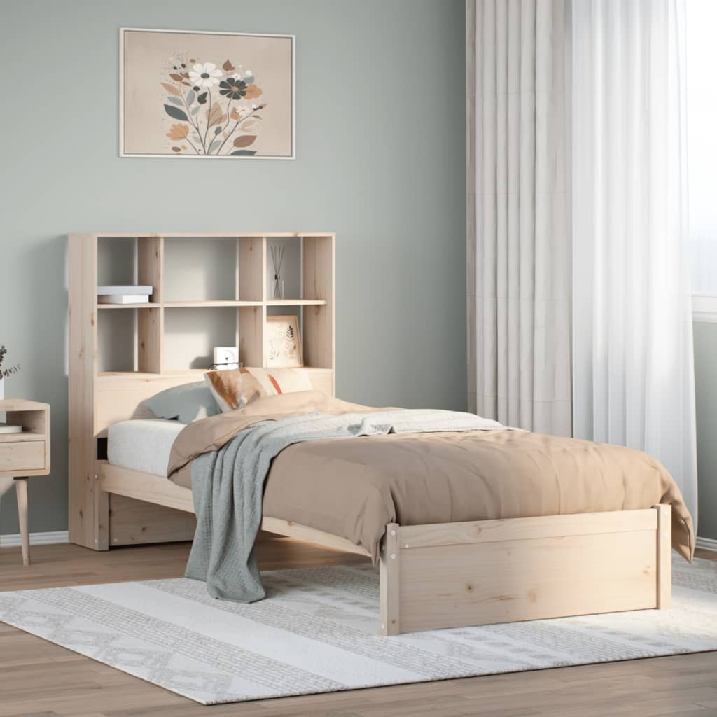 Bookcase Bed Without Mattress 140X200Cm Solid Wood Pine