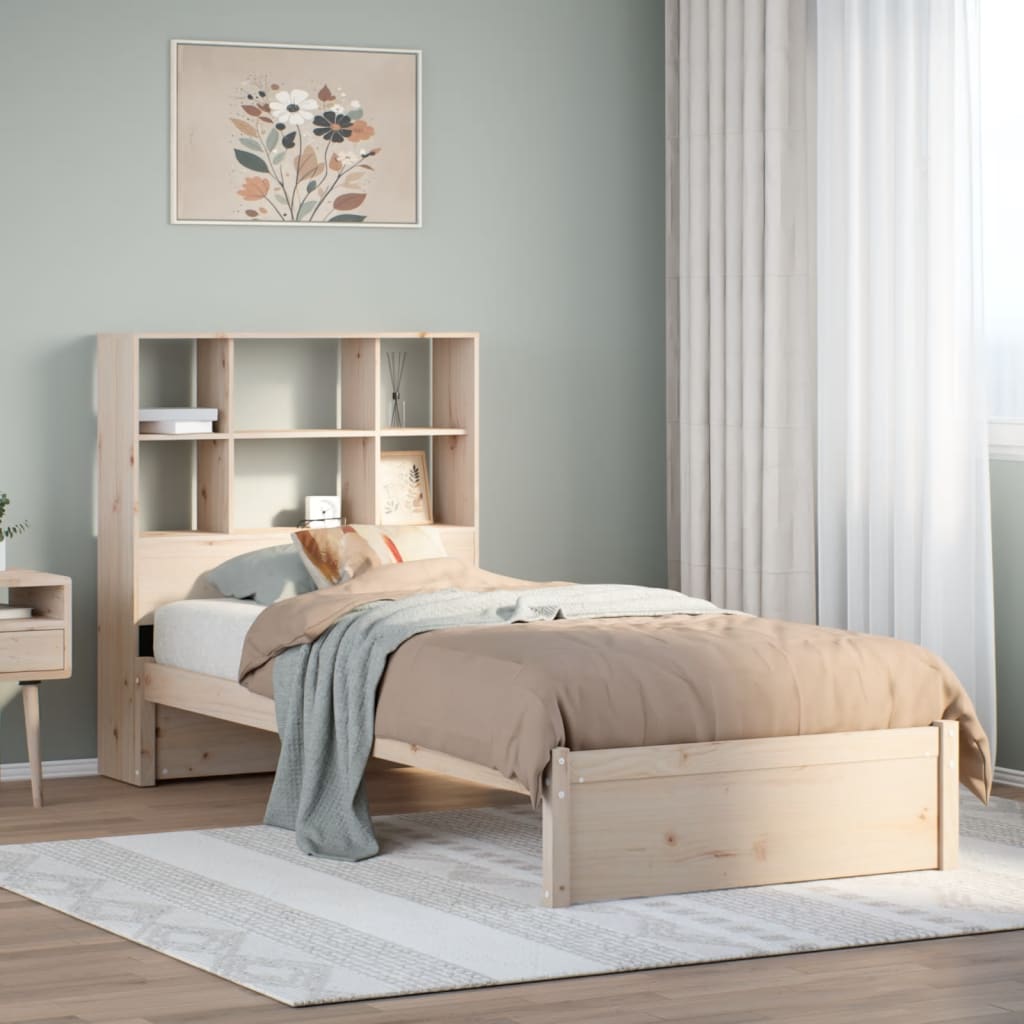 Bookcase Bed Without Mattress 140X200Cm Solid Wood Pine