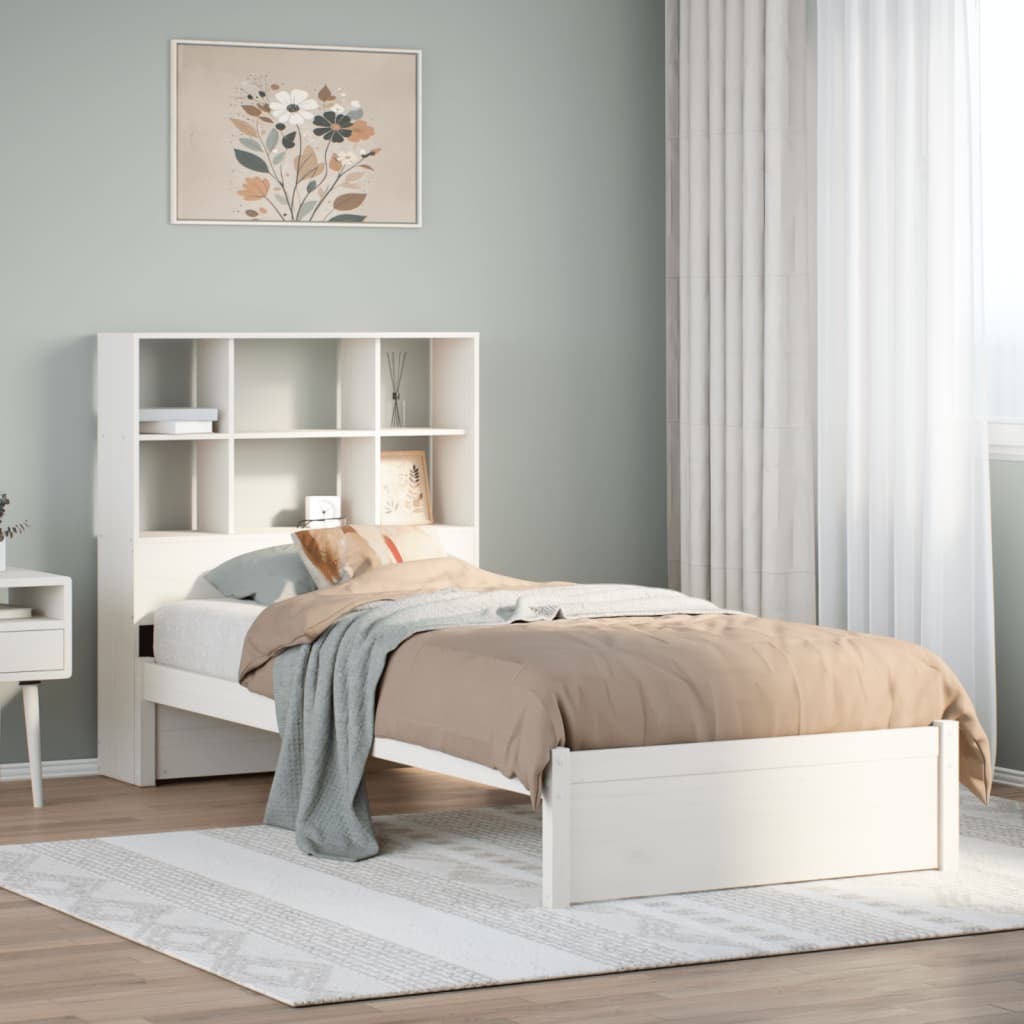 Bookcase Bed Without Mattress 140X200Cm Solid Wood Pine