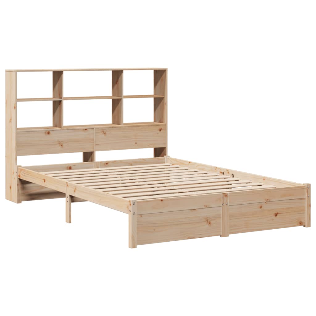 Bookcase Bed Without Mattress 140X200Cm Solid Wood Pine