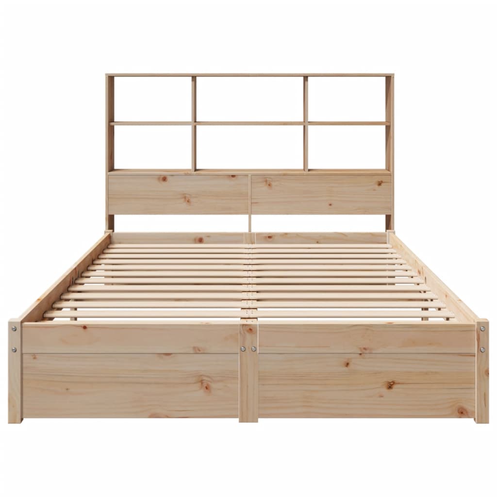 Bookcase Bed Without Mattress 140X200Cm Solid Wood Pine