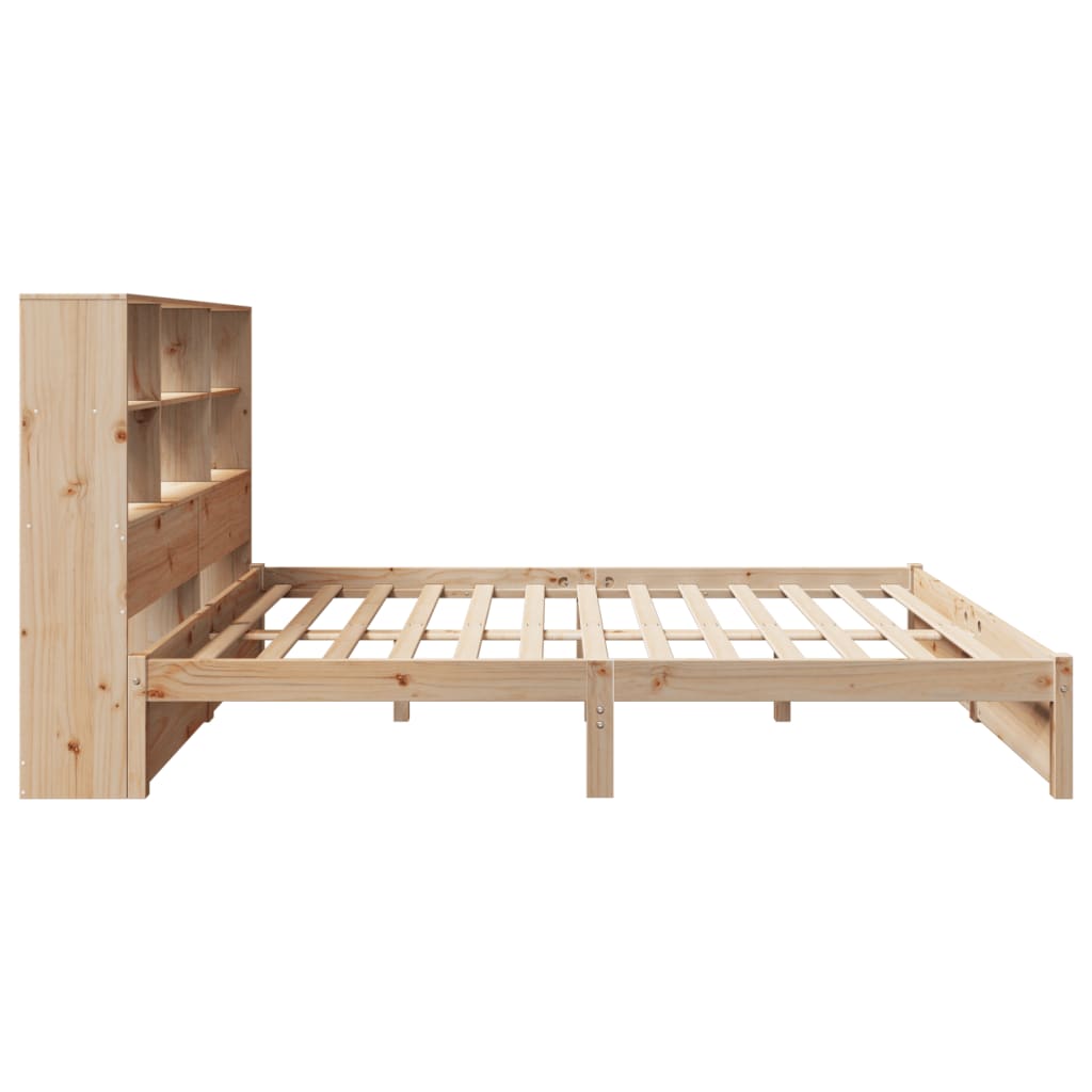 Bookcase Bed Without Mattress 140X200Cm Solid Wood Pine