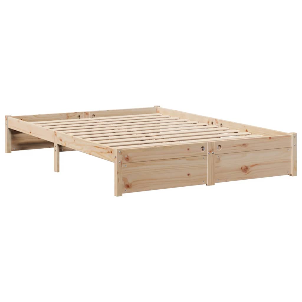 Bookcase Bed Without Mattress 140X200Cm Solid Wood Pine