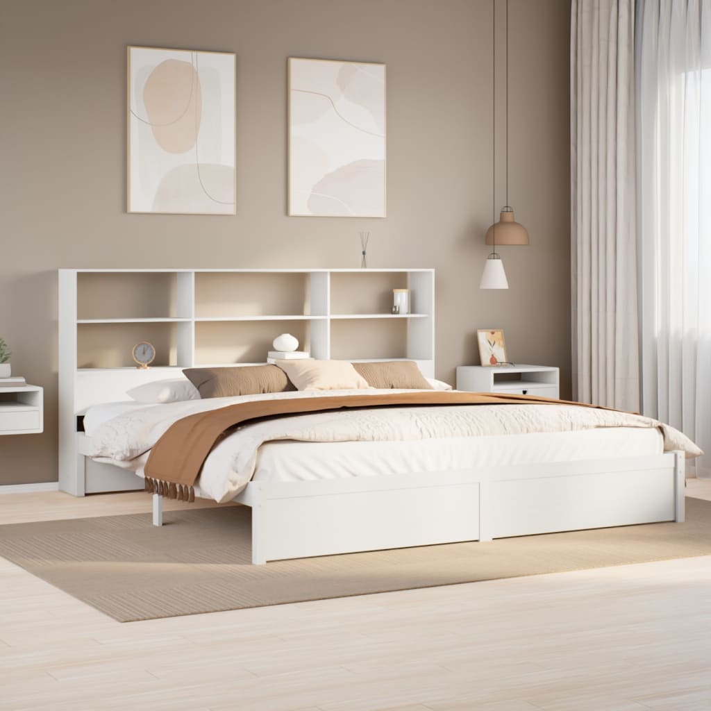 Bookcase Bed Without Mattress 140X200Cm Solid Wood Pine