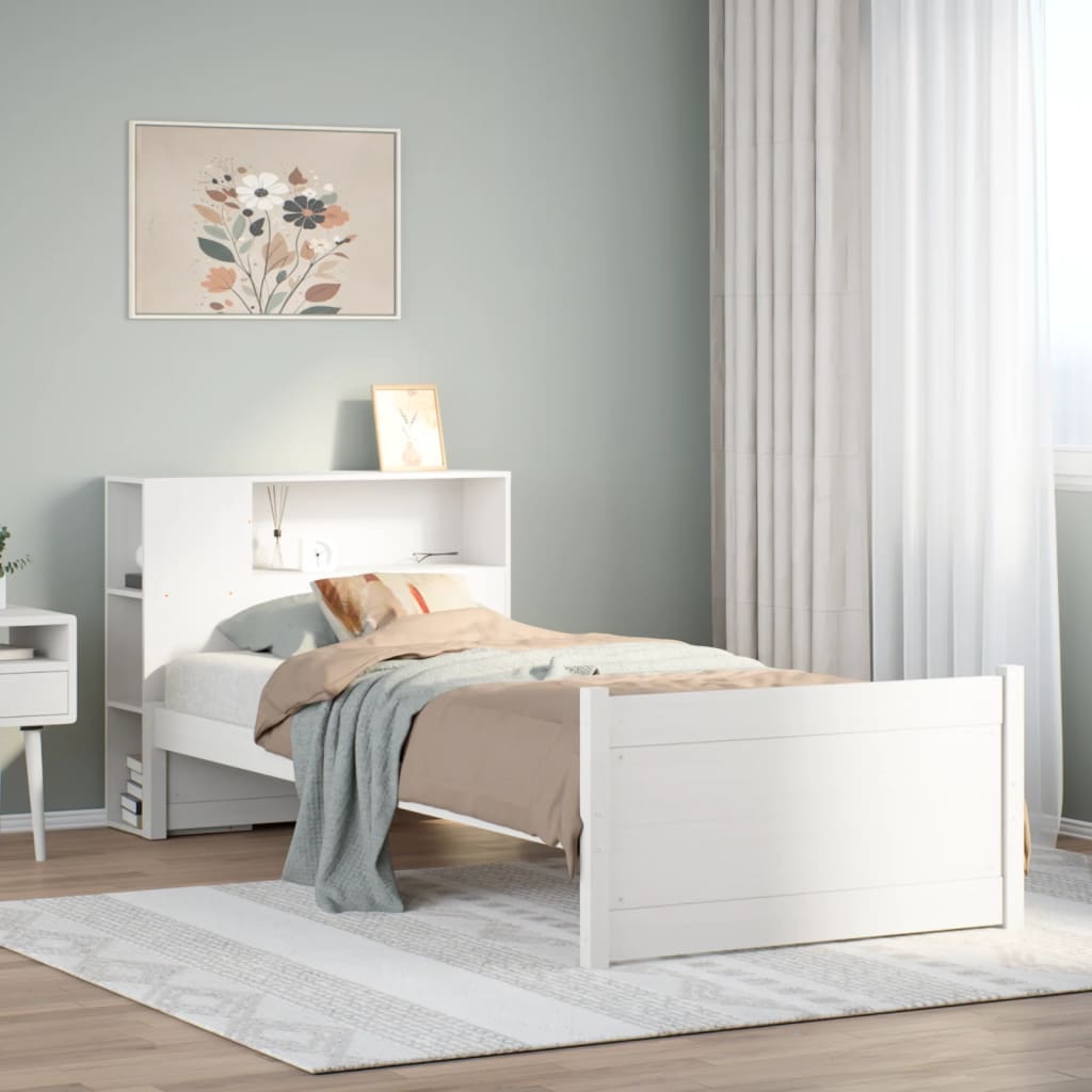 Bookcase Bed Without Mattress 90X200Cm Solid Wood Pine