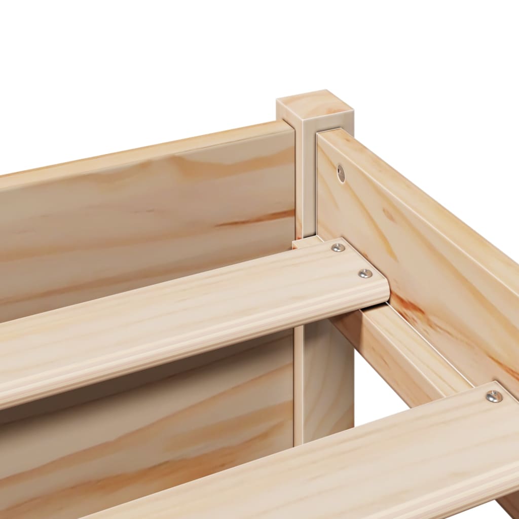 Bookcase Bed Without Mattress 140X190Cm Solid Wood Pine