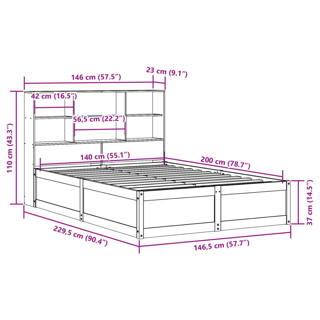 Bed Frame Without Mattress Solid Wood Pine