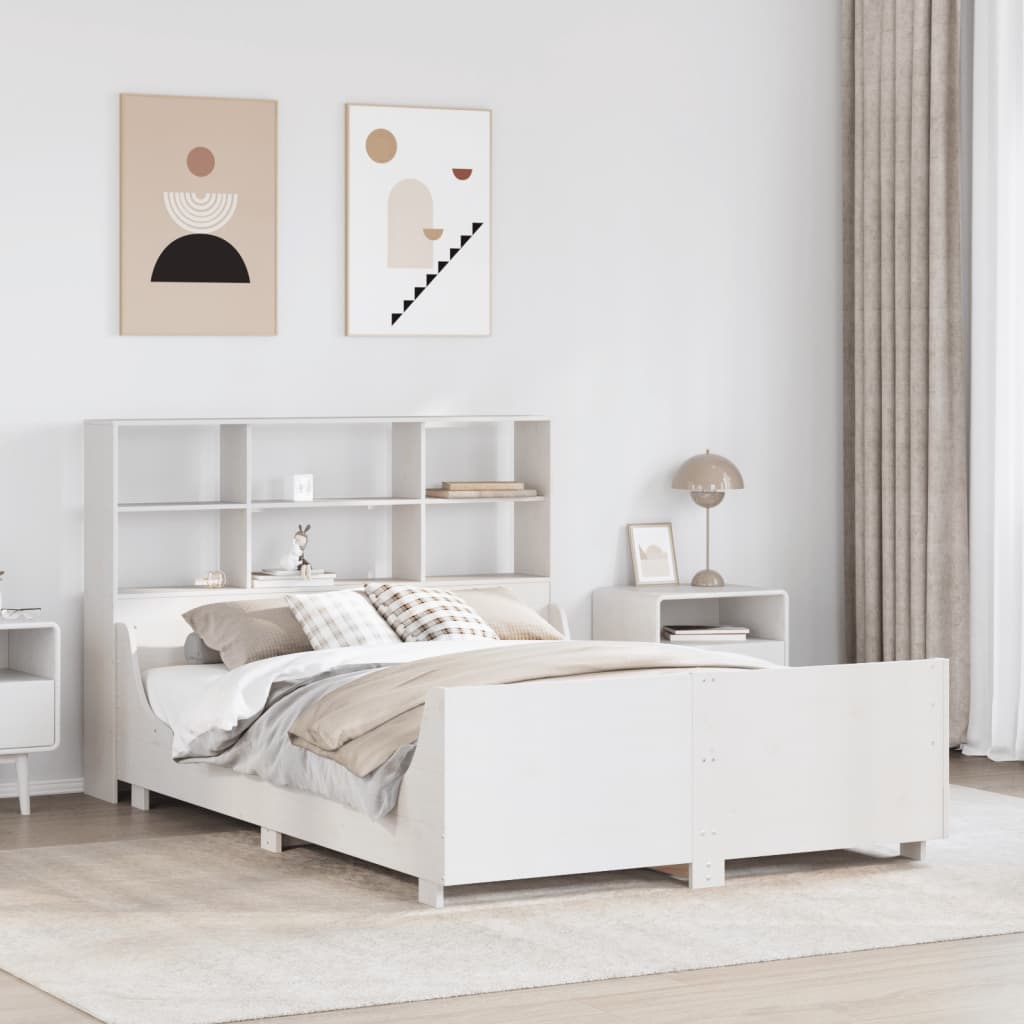 Bookcase Bed Without Mattress Solid Wood