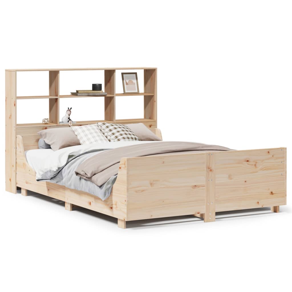 Bookcase Bed Without Mattress Solid Wood