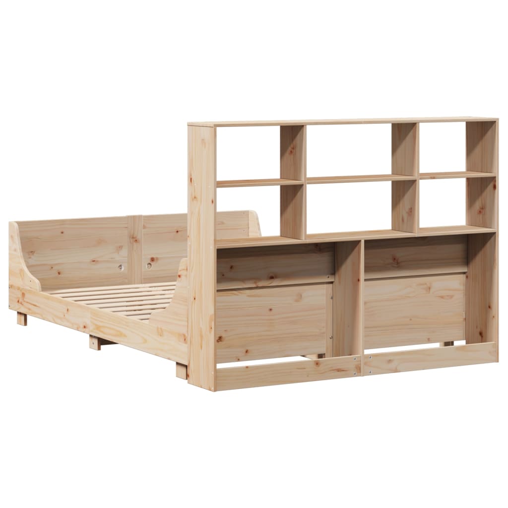 Bookcase Bed Without Mattress Solid Wood
