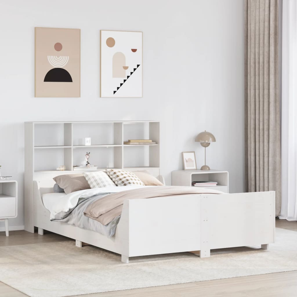Bookcase Bed Without Mattress Solid Wood