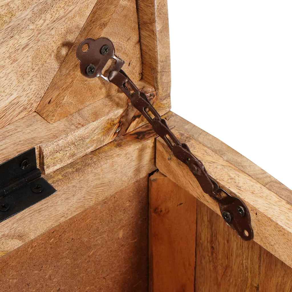Storage Box With Storage With Lock Brown Solid Mango Wood