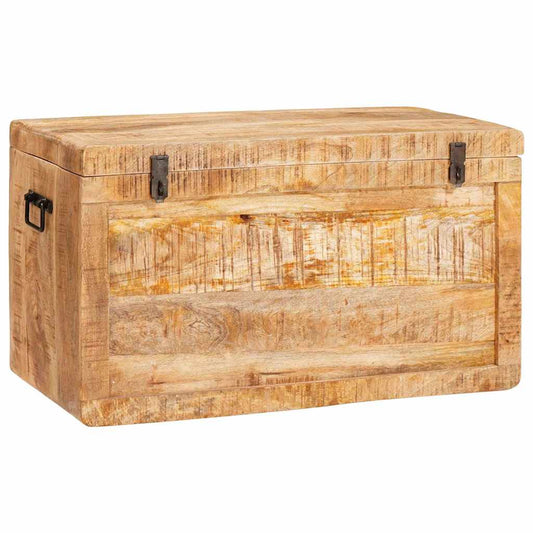 Storage Box With Storage With Lock Brown Solid Mango Wood