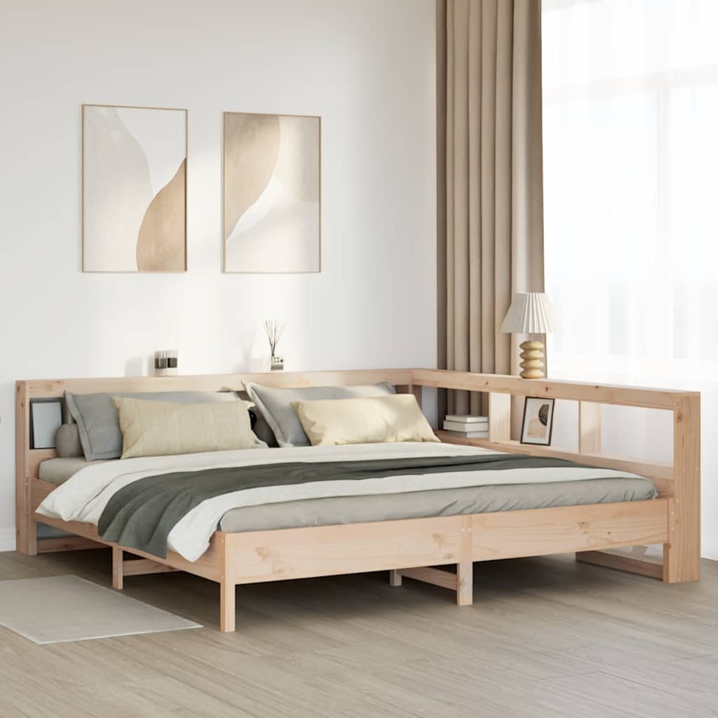 Bookcase Bed Without Mattress Solid Wood Pine