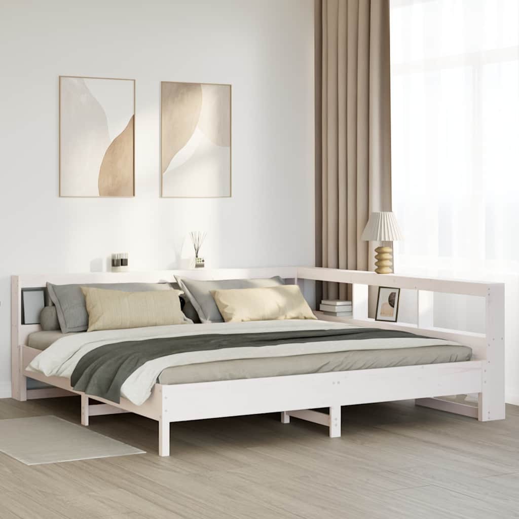Bookcase Bed Without Mattress Solid Wood Pine
