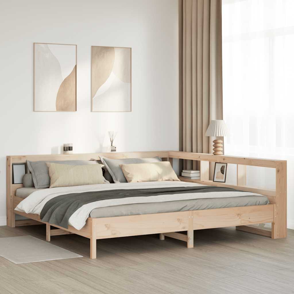 Bookcase Bed Without Mattress Solid Wood Pine