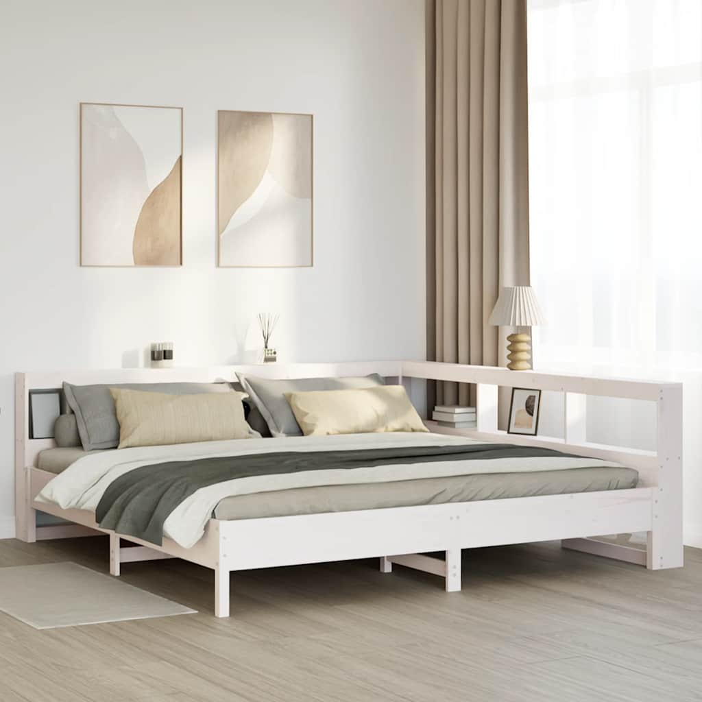 Bookcase Bed Without Mattress Solid Wood Pine