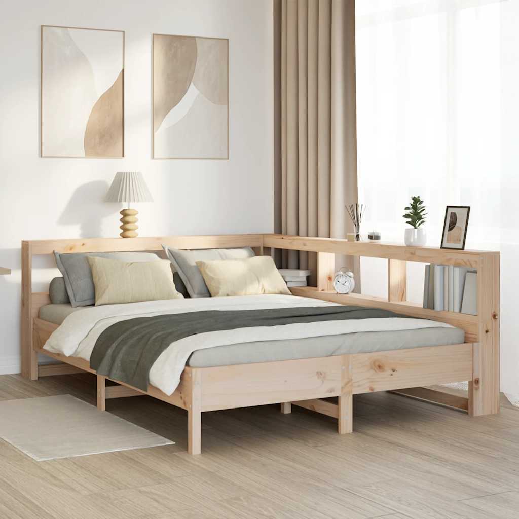 Bookcase Bed Without Mattress Solid Wood Pine