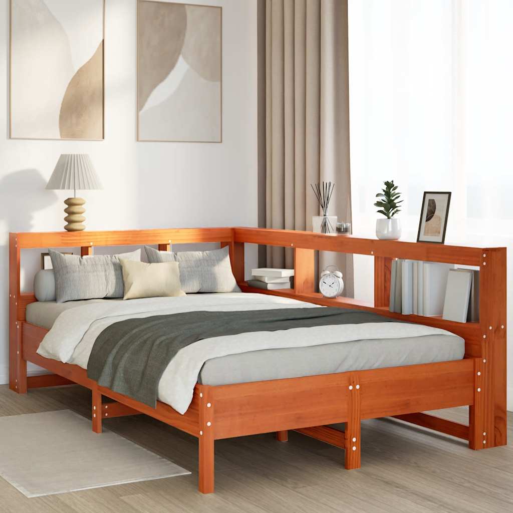 Bookcase Bed Without Mattress Solid Wood Pine
