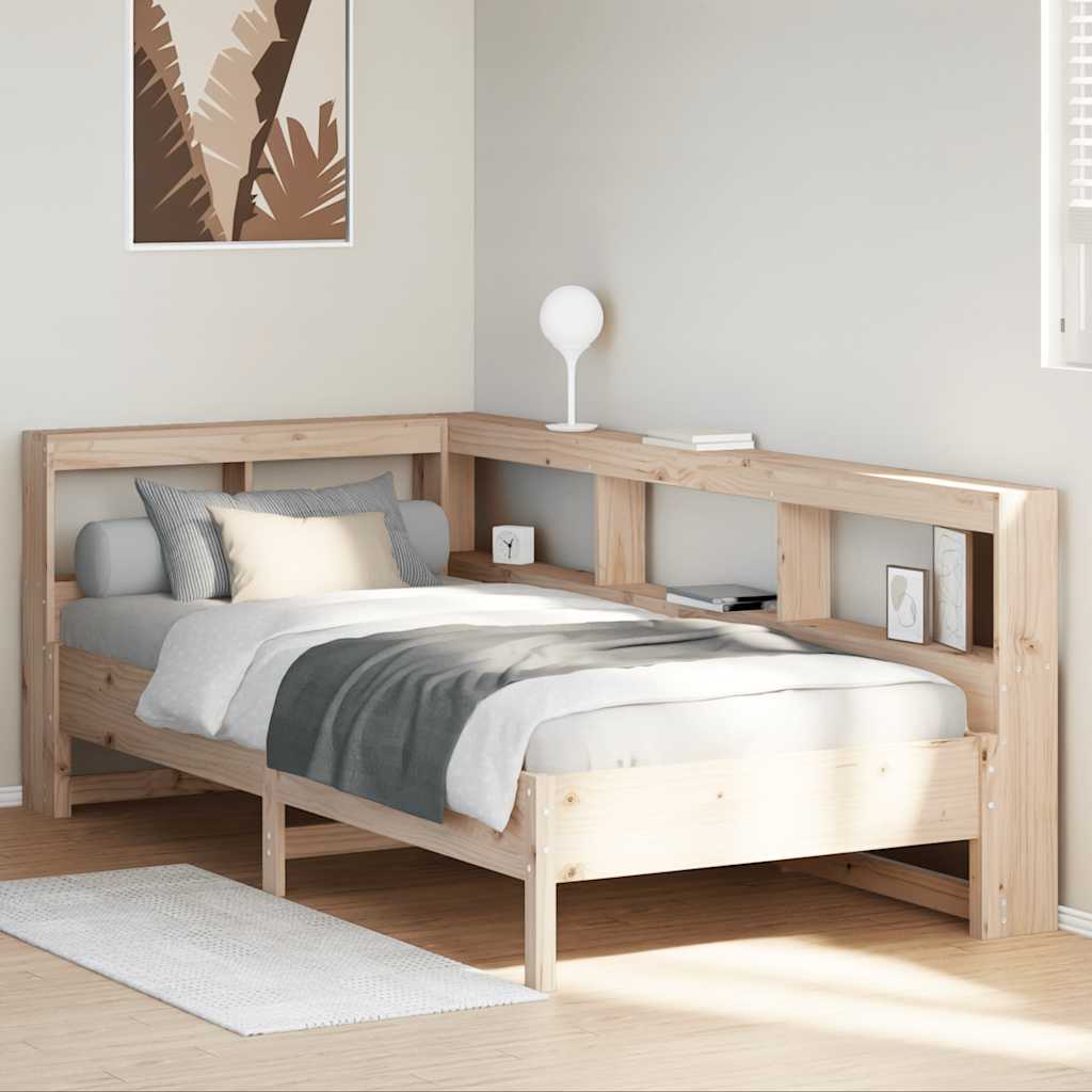 Bookcase Bed Without Mattress Solid Wood Pine