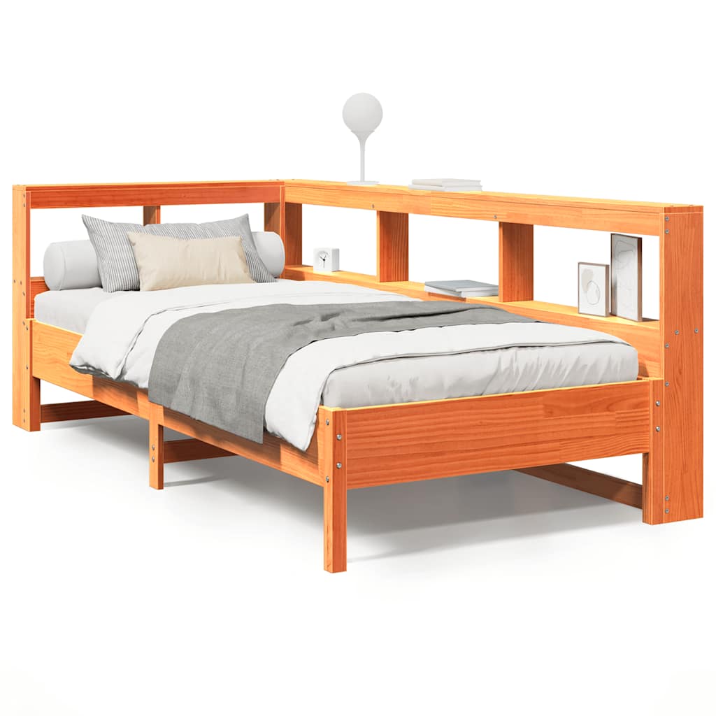 Bookcase Bed Without Mattress Solid Wood Pine