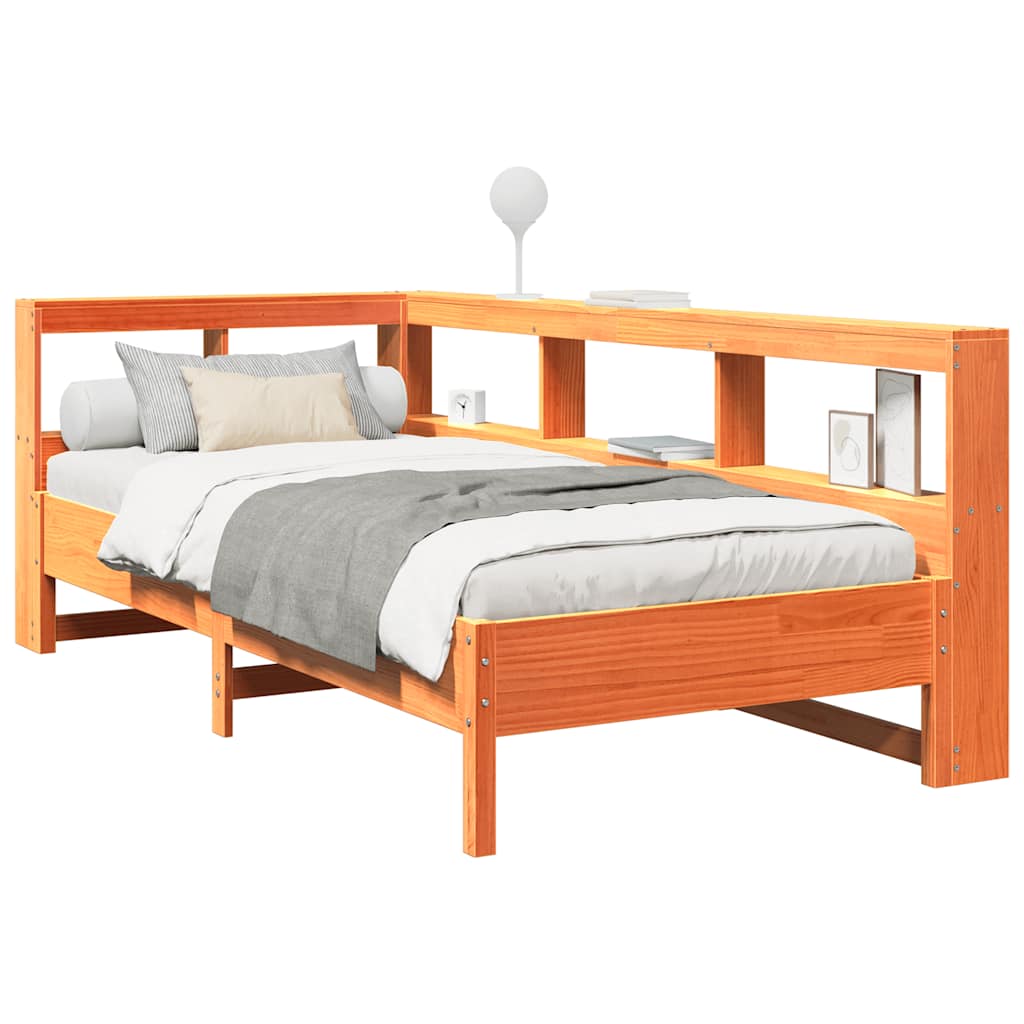 Bookcase Bed Without Mattress Solid Wood Pine