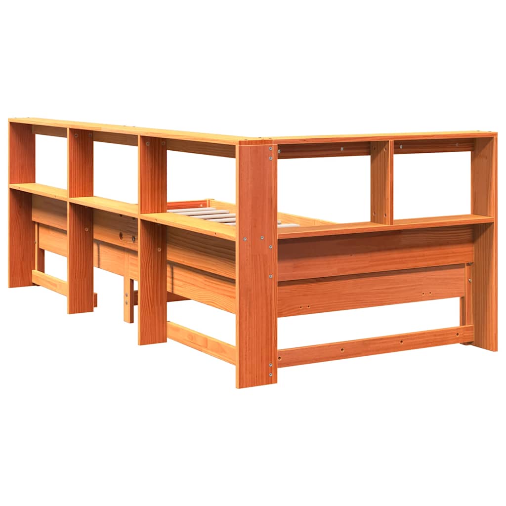 Bookcase Bed Without Mattress Solid Wood Pine