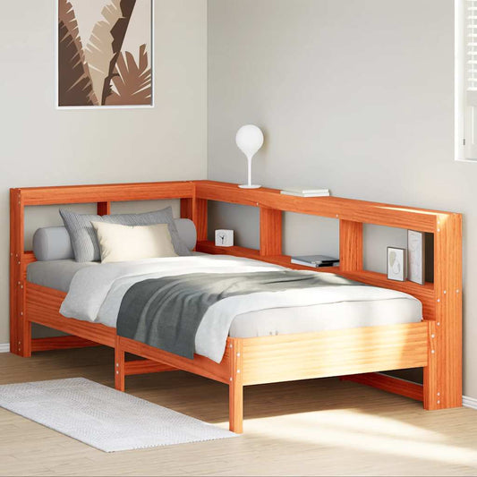 Bookcase Bed Without Mattress Solid Wood Pine