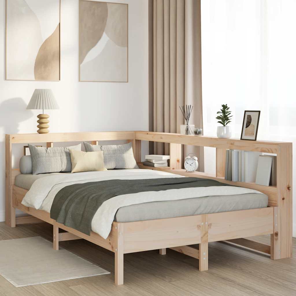 Bookcase Bed Without Mattress Solid Wood Pine