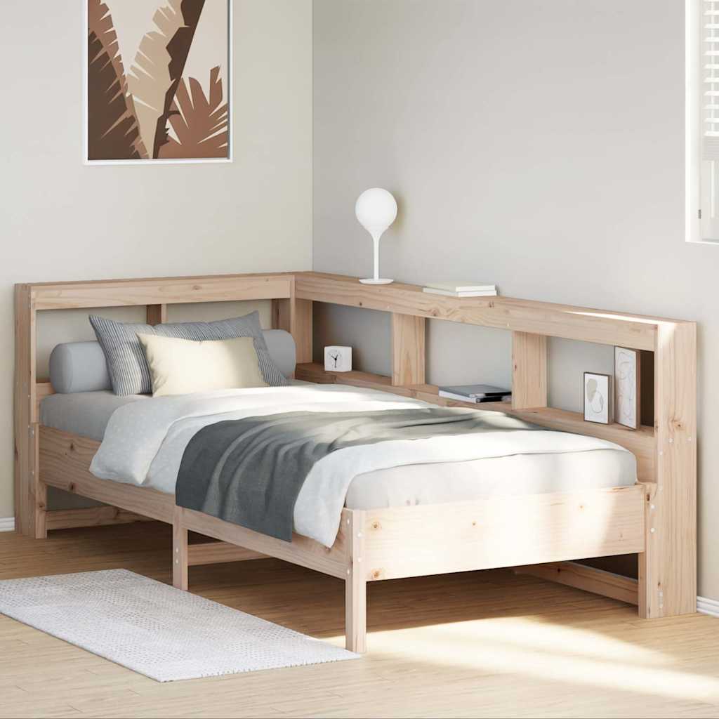 Bookcase Bed Without Mattress Solid Wood Pine