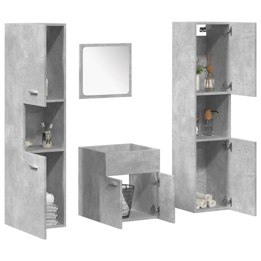 4 Piece Bathroom Furniture Set Engineered Wood