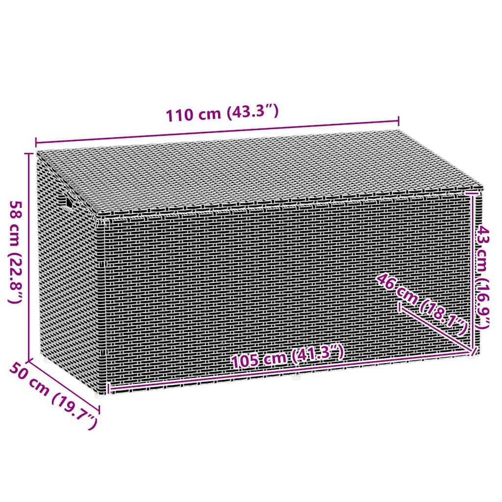 Garden Storage Box Poly Rattan