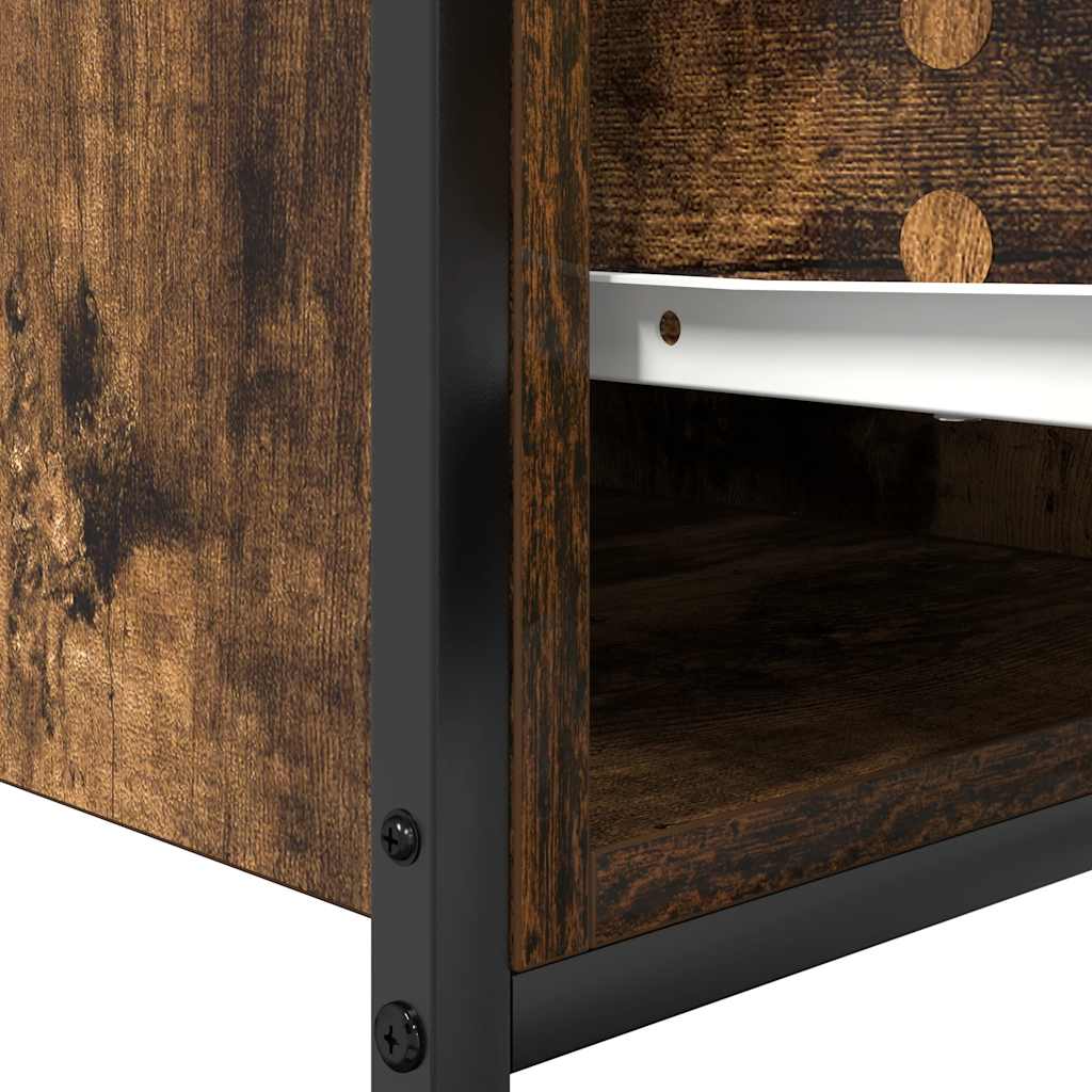 Bathroom Basin Cabinet With Drawers Smoked Oak 90X34.5X60 Cm
