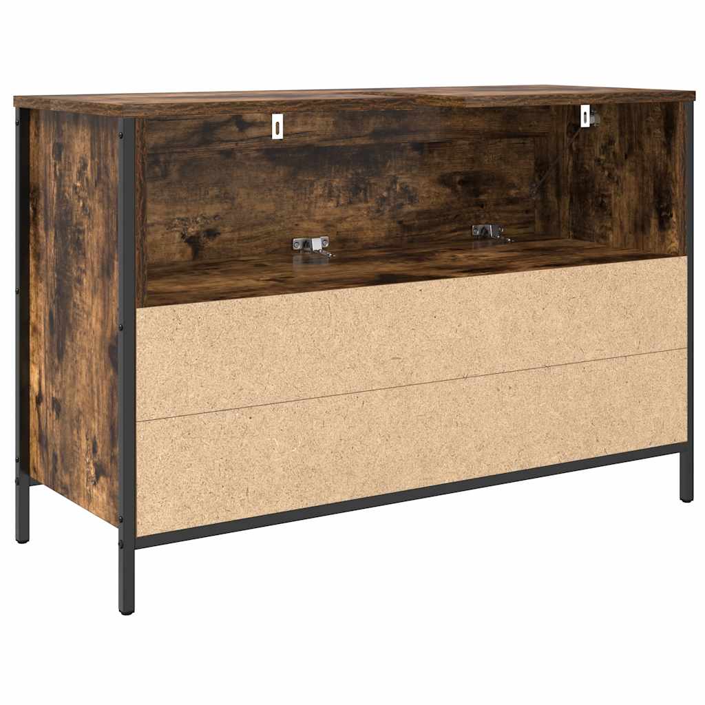 Bathroom Basin Cabinet With Drawers Smoked Oak 90X34.5X60 Cm