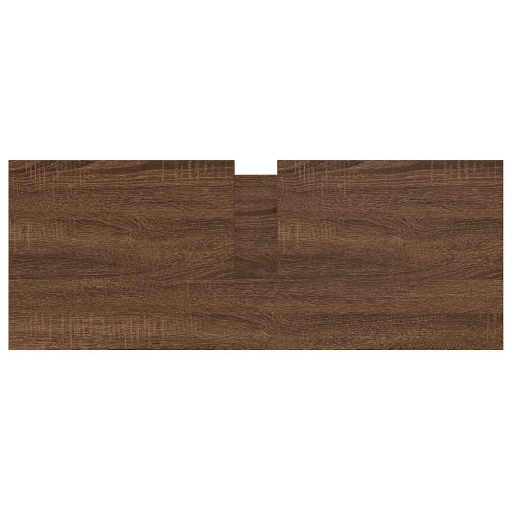 Bathroom Basin Cabinet With Drawers Brown Oak 90X34.5X60 Cm
