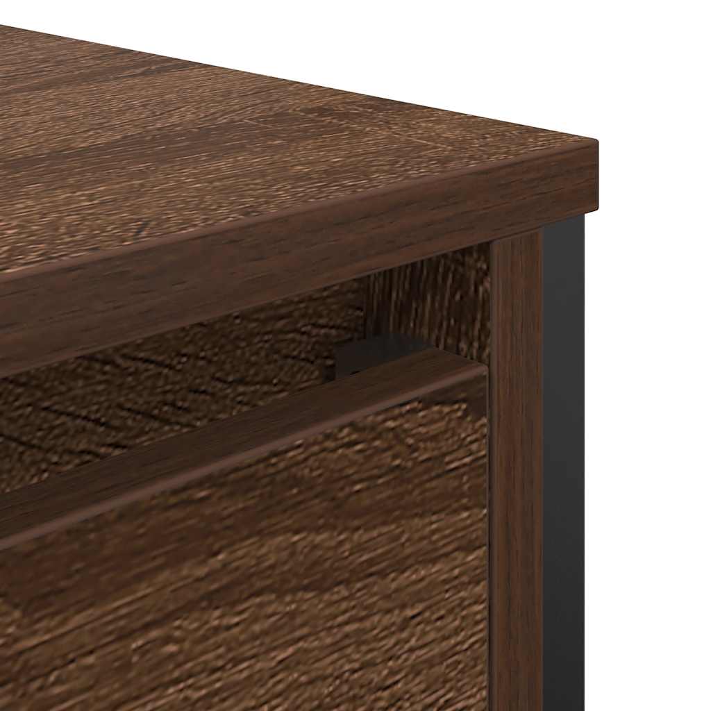 Bathroom Basin Cabinet With Drawers Brown Oak 90X34.5X60 Cm