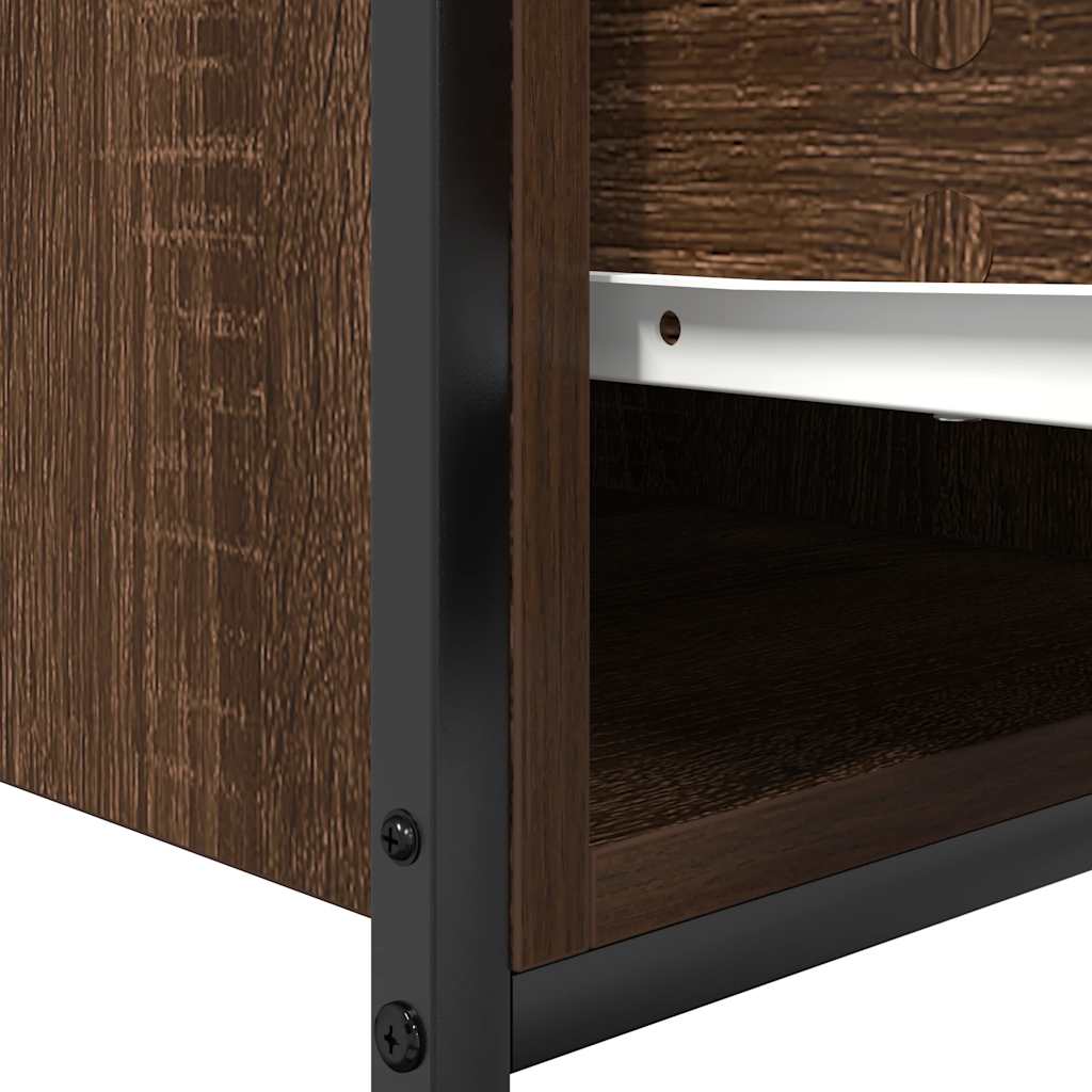 Bathroom Basin Cabinet With Drawers Brown Oak 90X34.5X60 Cm