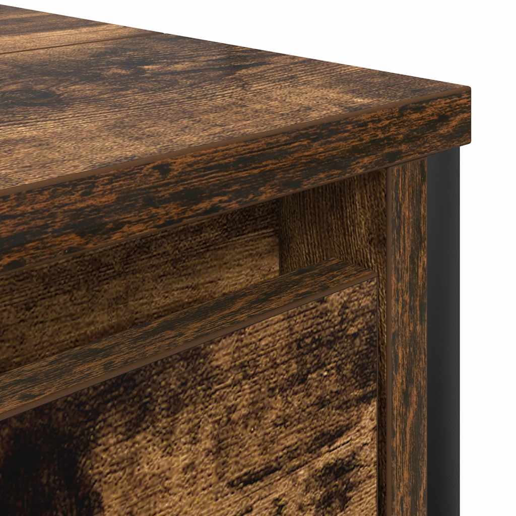 Basin Cabinet With Drawers Smoked Oak 90X34.5X60 Cm