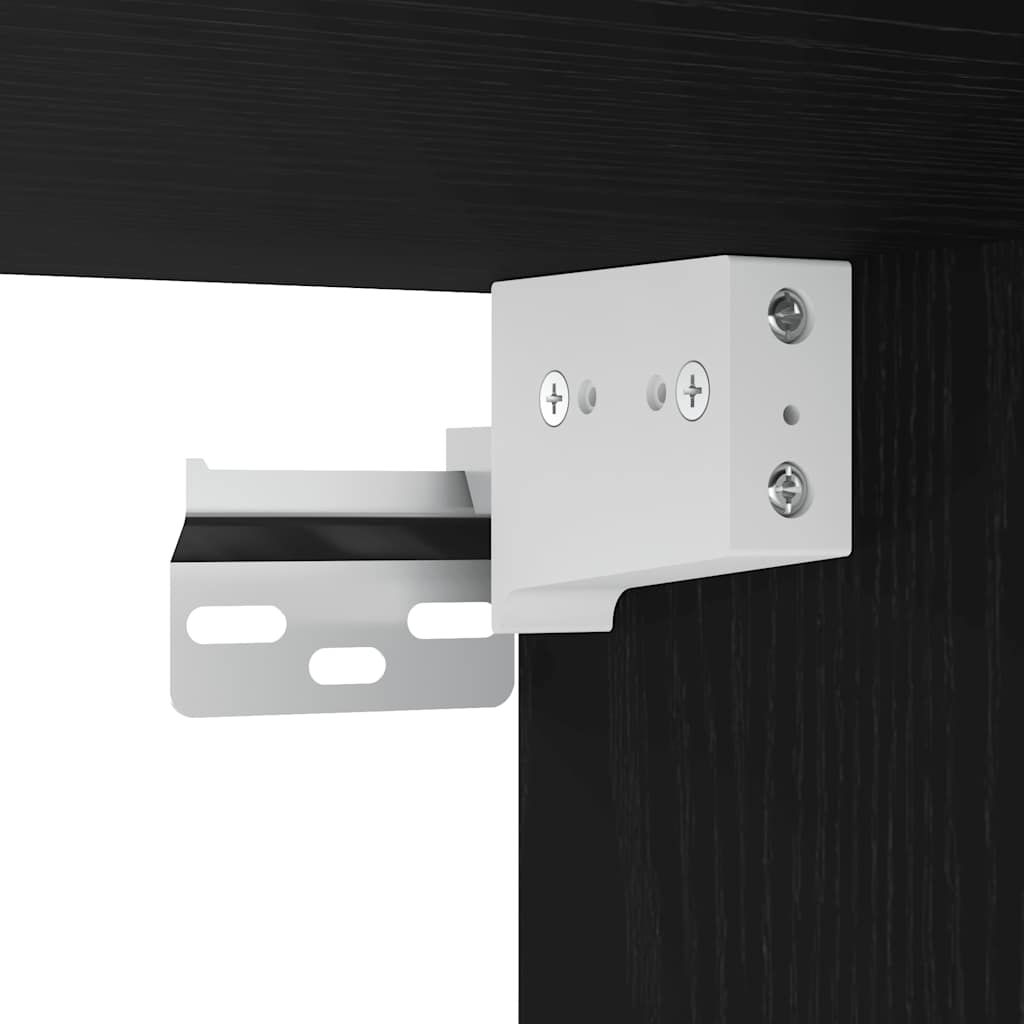 Bathroom Wall Cabinet With Mirror Black Oak 50X21X60 Cm