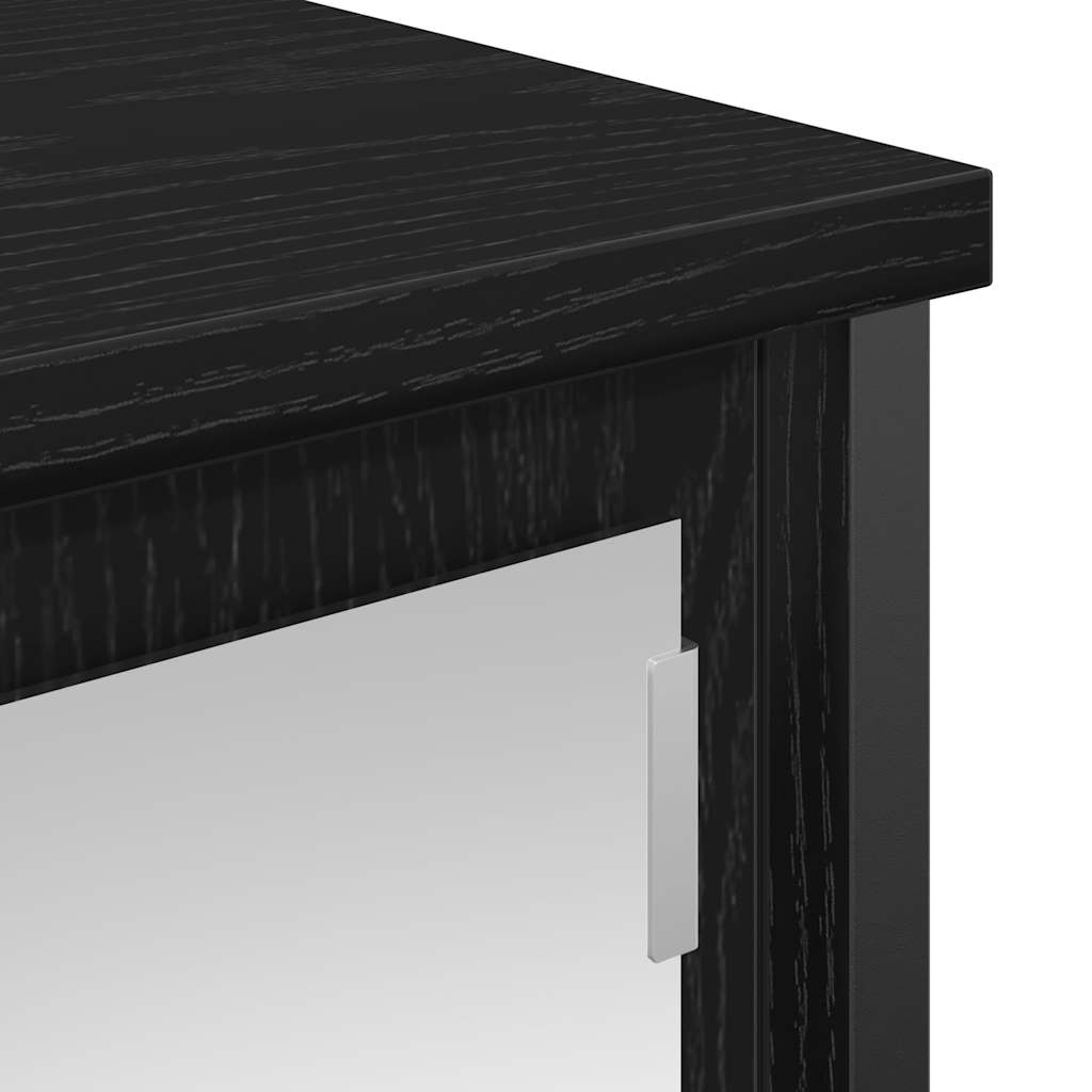 Bathroom Wall Cabinet With Mirror Black Oak 50X21X60 Cm