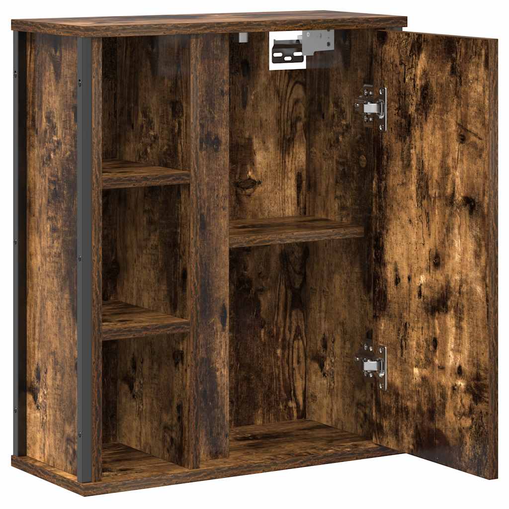 Bathroom Wall Cabinet With Mirror Smoked Oak 50X21X60 Cm