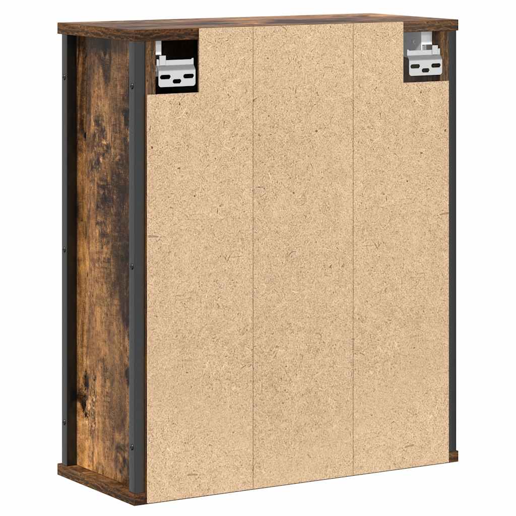 Bathroom Wall Cabinet With Mirror Smoked Oak 50X21X60 Cm