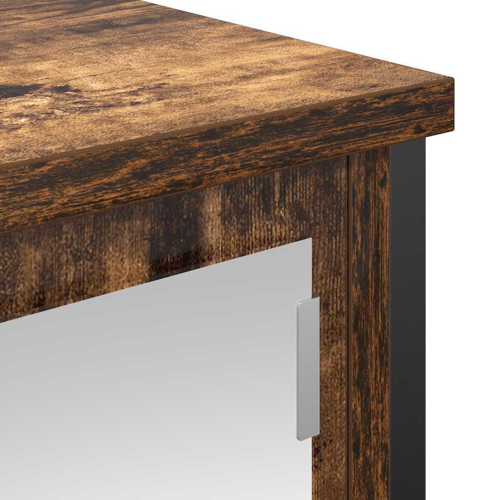 Bathroom Wall Cabinet With Mirror Smoked Oak 50X21X60 Cm
